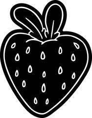 Fototapeta premium cartoon icon drawing of a fresh strawberry