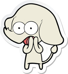sticker of a cute cartoon elephant