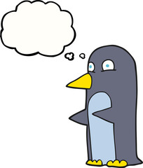 thought bubble cartoon penguin