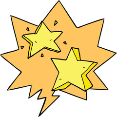 cartoon star and speech bubble