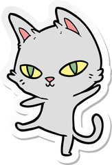 sticker of a cartoon cat staring