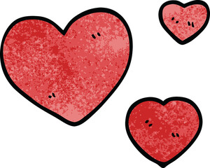 cartoon doodle love hearts
