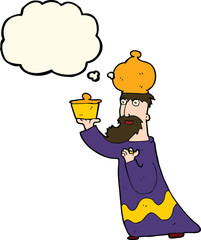 one of the three wise men with thought bubble