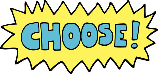 hand drawn doodle style cartoon choose symbol