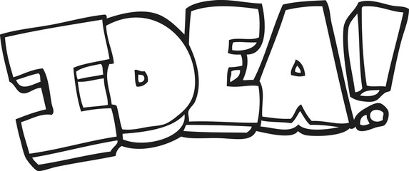 black and white cartoon idea symbol