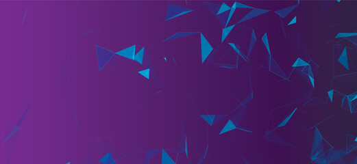 Colored polygonal space. Connection dots and lines structure. Digital background. Triangular futuristic business wallpaper. Data technology. 3d rendering. Vector Illustration