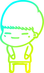 cold gradient line drawing cartoon smug boy