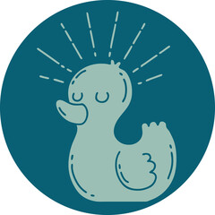 icon of tattoo style rubber duck