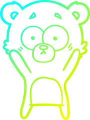 cold gradient line drawing worried bear cartoon