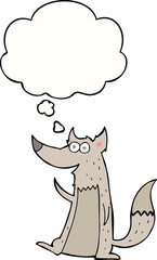 cartoon wolf and thought bubble