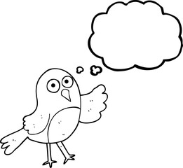 thought bubble cartoon bird