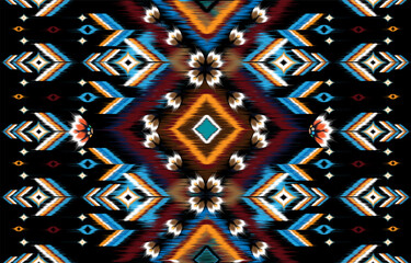 Ikat Indian seamless pattern design for fabric textile. 
Molde patron abstracts . Aztec, boho, geometric, fabric, 
ethnic, ikat, native, tribal, carpet, mandala, African,
American chevron vector.