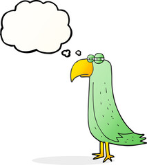 thought bubble cartoon parrot