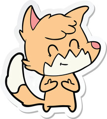 sticker of a cartoon friendly fox
