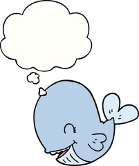 cartoon whale and thought bubble