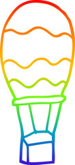rainbow gradient line drawing cartoon hot air balloon