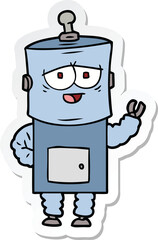 Fototapeta premium sticker of a cartoon robot
