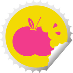 circular peeling sticker cartoon juicy apple