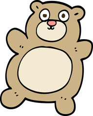 hand drawn doodle style cartoon teddy bear