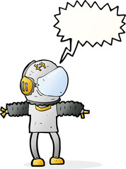 cartoon astronaut with speech bubble