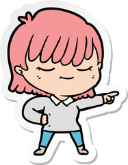 sticker of a cartoon woman
