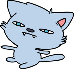 cartoon of cute kawaii cat
