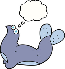 thought bubble cartoon seal