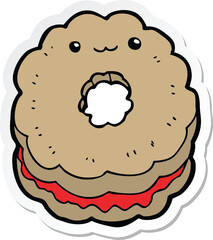 sticker of a cartoon biscuit