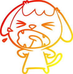 warm gradient line drawing cute cartoon dog