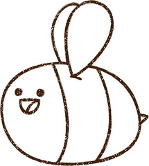 Happy Bee Charcoal Drawing