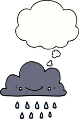 cartoon storm cloud and thought bubble