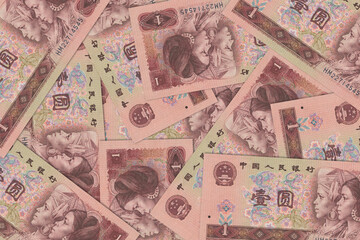 Chinese banknotes. Close up money from China. Chinese yuan. Renminbi.3D render
