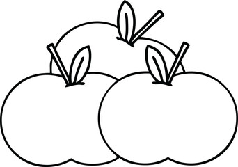line drawing cartoon juicy apple