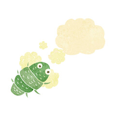 cartoon bug with thought bubble