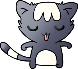gradient cartoon of a kawaii cute racoon