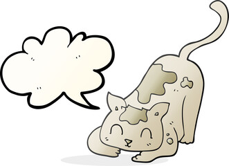 speech bubble cartoon cat playing