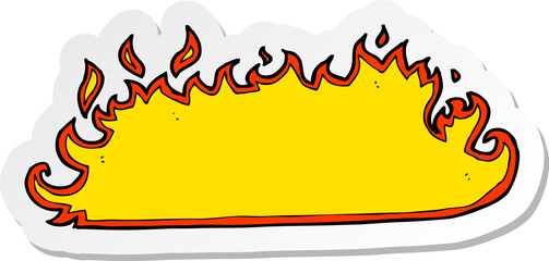 sticker of a cartoon fire border