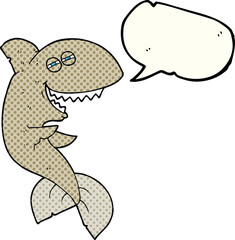 comic book speech bubble cartoon laughing shark