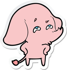 sticker of a cartoon elephant remembering