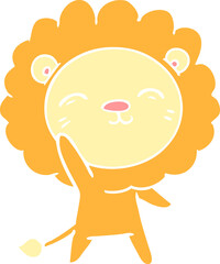 flat color style cartoon lion