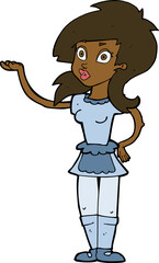 cartoon pretty waitress