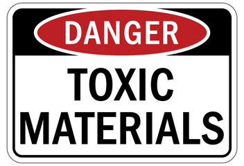 Toxic chemical warning sign and labels toxic materials
