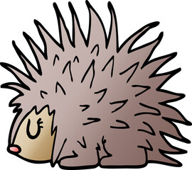 cartoon doodle spiky hedgehog