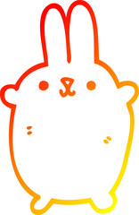 warm gradient line drawing cartoon rabbit