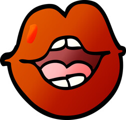 vector gradient illustration cartoon red lips