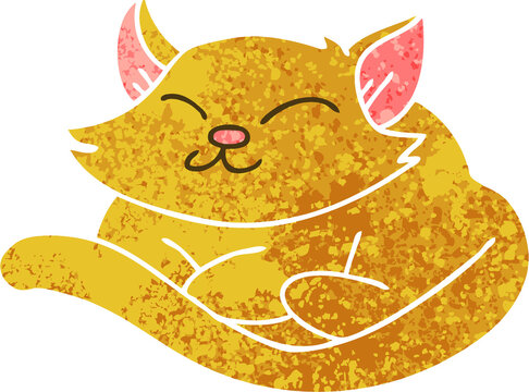 quirky retro illustration style cartoon cat