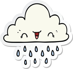 sticker of a cartoon storm cloud