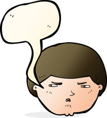 cartoon annoyed man with speech bubble
