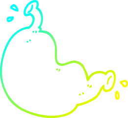 Fototapeta premium cold gradient line drawing cartoon organ