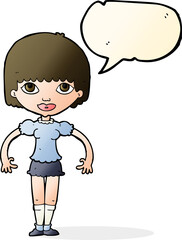 cartoon girl with speech bubble